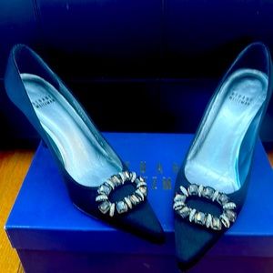 Black satin women’s shoes